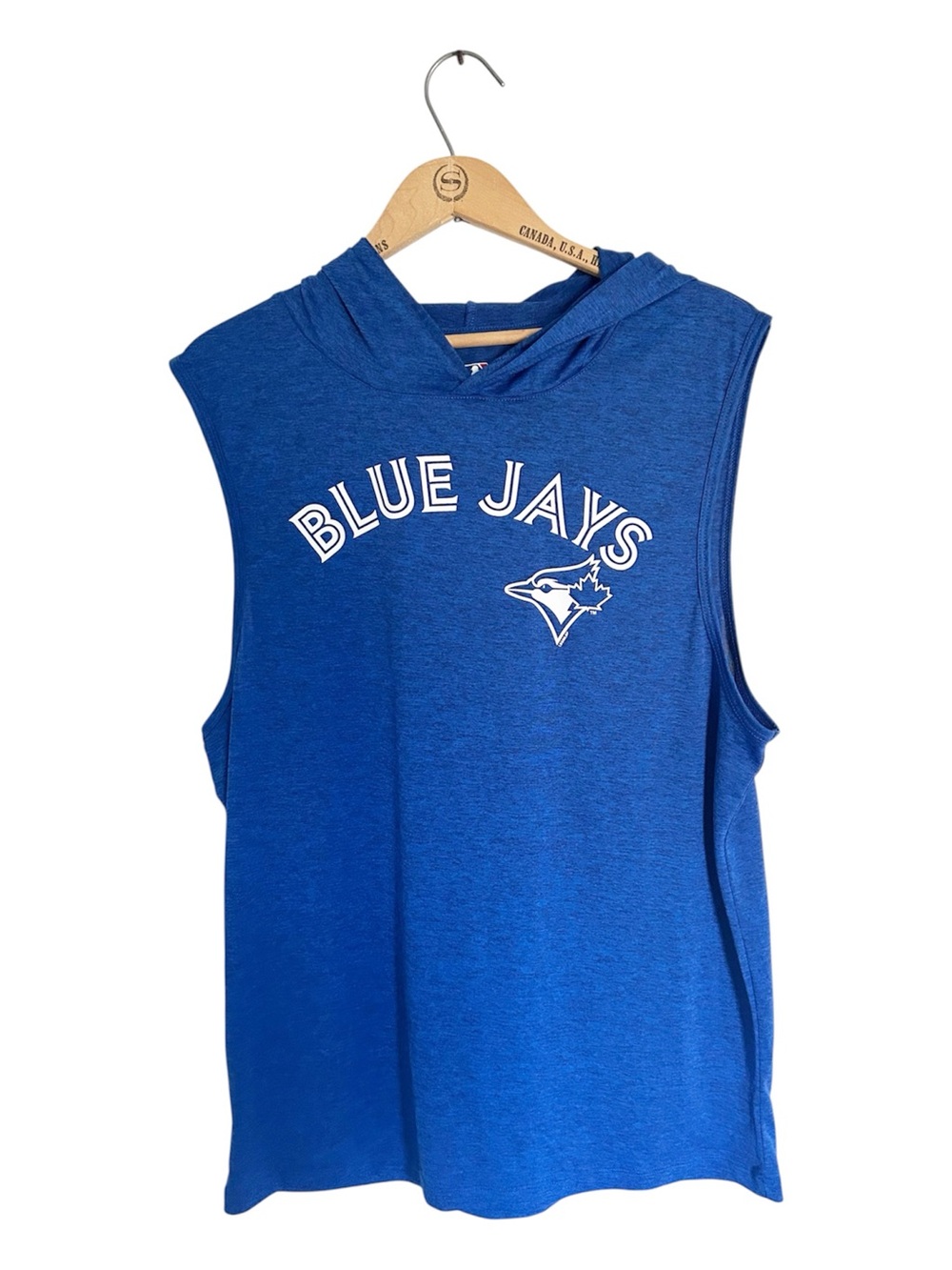 Toronto Blue Jays Sleeveless Lightweight Hooded Tank Top Genuine Merchandise